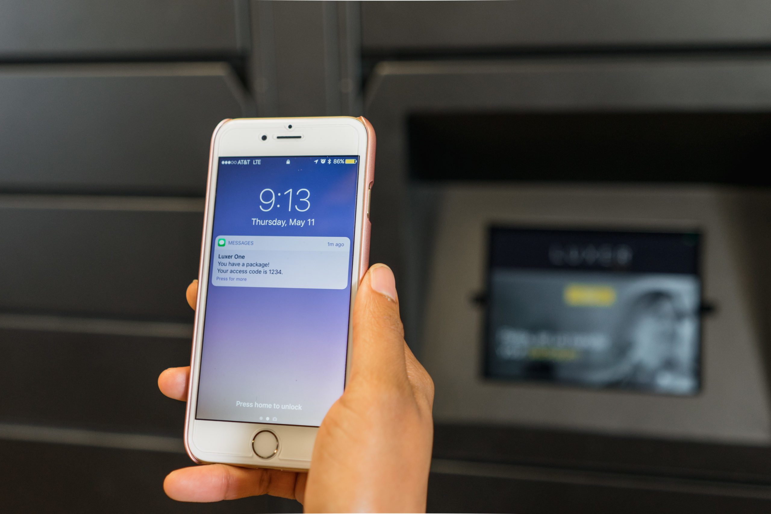 Luxer One Parcel Locker App Notification