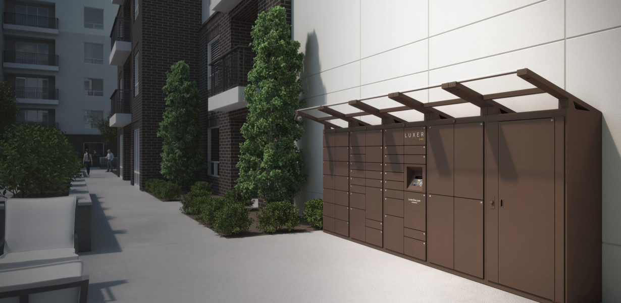 Outdoor Office Building Parcel Lockers from Luxer One