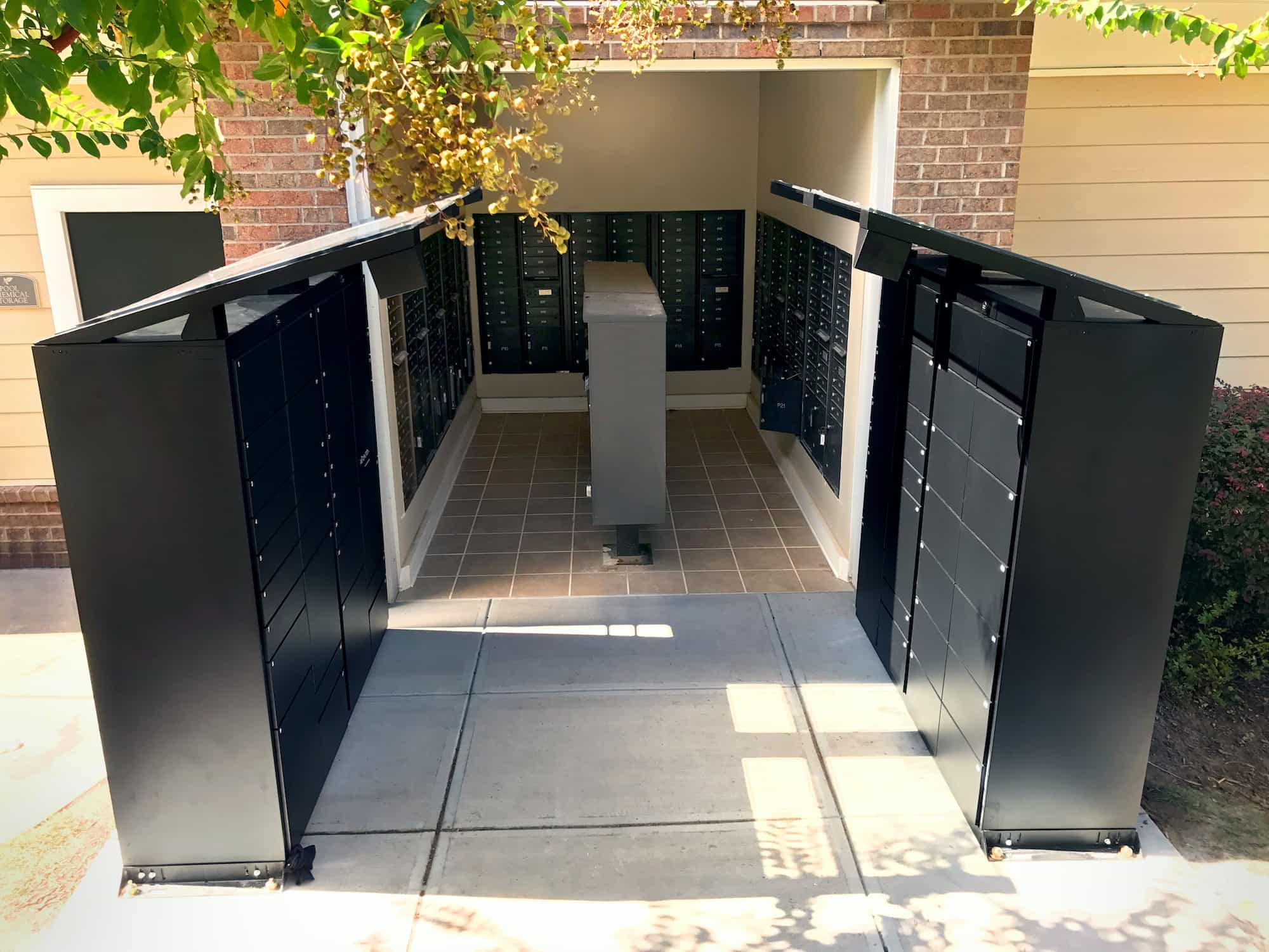 Outdoor residential package lockers